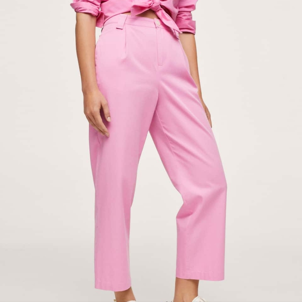 Mango - High waist pink pants